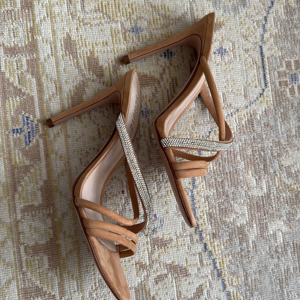 SCHUTZ Armina Slide Sandal In Honey Beige Size 10 - Picture 11 of 15